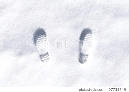 Snowfield with footprints Snowfield with footprints 97733549