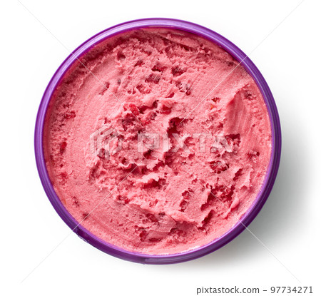 cup of raspberry sorbet 97734271