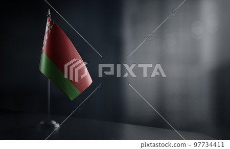 Small national flag of the Belarus on a black background Small national flag of the Belarus on a black background 97734411