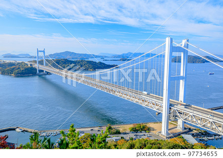 Great Seto Bridge in autumn, Mt. Washu Observatory, Kurashiki City, Okayama Prefecture Great Seto Bridge in autumn, Mt. Washu Observatory, Kurashiki City, Okayama Prefecture 97734655
