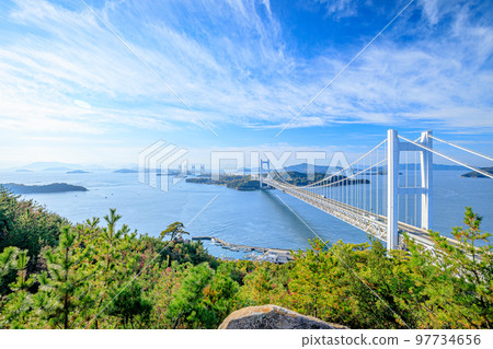 Great Seto Bridge in autumn, Mt. Washu Observatory, Kurashiki City, Okayama Prefecture Great Seto Bridge in autumn, Mt. Washu Observatory, Kurashiki City, Okayama Prefecture 97734656