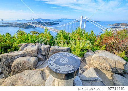 Great Seto Bridge in autumn, Mt. Washu Observatory, Kurashiki City, Okayama Prefecture 97734661
