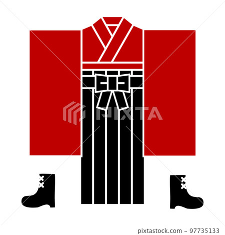 Vector kimono icon New Year graduation ceremony hakama kimono 97735133