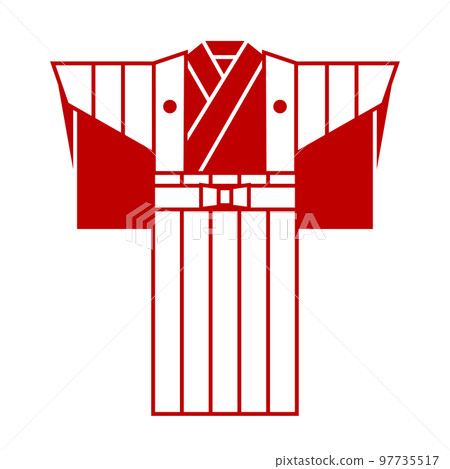 矢量和服圖標新年和服 kamishimo 頂部和底部 矢量和服圖標新年和服 kamishimo 頂部和底部 97735517
