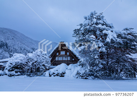世界遺產白川鄉，冬季風景 岐阜縣白川村 97736207