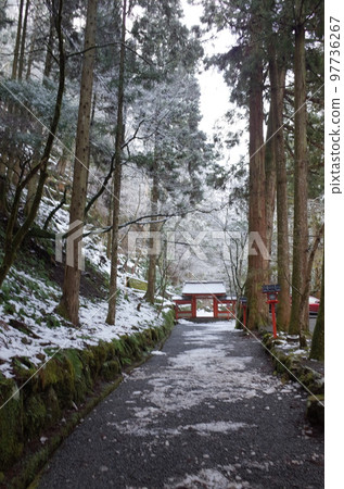 從奧宮參道看神社大門_總本社貴船神社 從奧宮參道看神社大門_總本社貴船神社 97736267