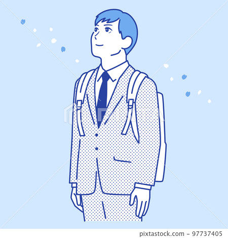 Simple vector illustration material of a positive young man Simple vector illustration material of a positive young man 97737405