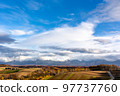 Hokkaido, Daisetsuzan National Park, Biei hills and yellow leaves 97737760