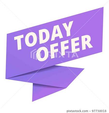 Sale tag icon cartoon vector. Today offer. Only label 97738018