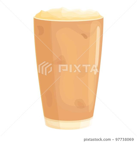 Cold latte icon cartoon vector. Cafe drink. Fresh milk 97738069