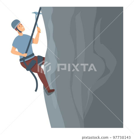 Extreme climber icon cartoon vector. Activity tourism. Adventure rock Extreme climber icon cartoon vector. Activity tourism. Adventure rock 97738143
