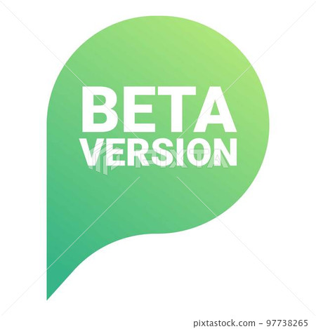 Beta version bubble icon cartoon vector. Digital upgrade. Online app 97738265