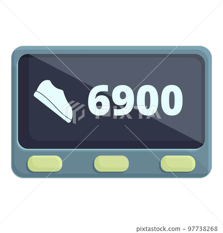Pedometer monitor icon cartoon vector. Sport app. Step device Pedometer monitor icon cartoon vector. Sport app. Step device 97738268