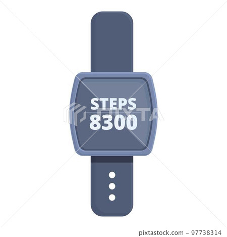 Display step icon cartoon vector. Sport app. Digital device Display step icon cartoon vector. Sport app. Digital device 97738314