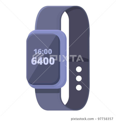Digital step icon cartoon vector. Sport app. Health device Digital step icon cartoon vector. Sport app. Health device 97738357