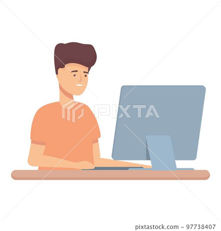 Smart process icon cartoon vector. Science computer. Code work 97738407