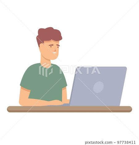 Digital coding icon cartoon vector. Children class. Software kid Digital coding icon cartoon vector. Children class. Software kid 97738411