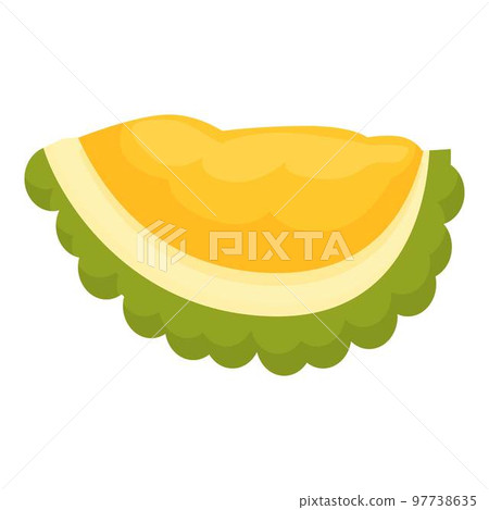 Jackfruit slice icon cartoon vector. Ripe food. Green tropical Jackfruit slice icon cartoon vector. Ripe food. Green tropical 97738635