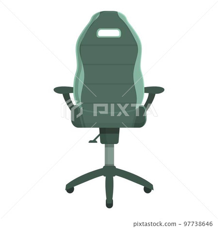 Green olive gamer chair icon cartoon vector. Gaming seat. Work equipment 97738646