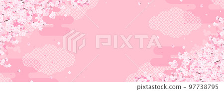 Gorgeous Japanese-style cherry blossom background material (horizontal for banner) Gorgeous Japanese-style cherry blossom background material (horizontal for banner) 97738795