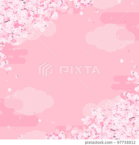 華麗日式櫻花背景素材(方形) 華麗日式櫻花背景素材(方形) 97738812