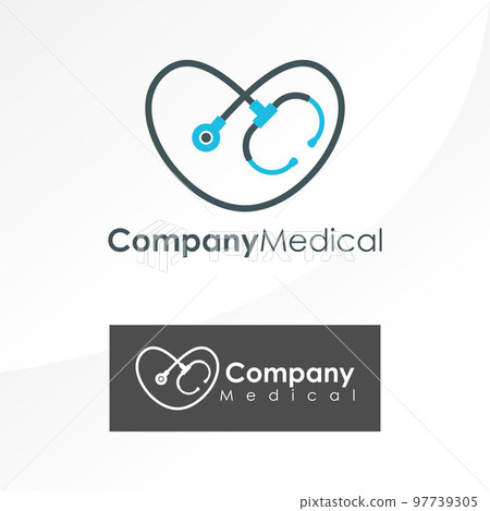 Simple and unique Stethoscope and heart image graphic icon logo design abstract concept vector stock. Can be used as a company symbol or related to medical or health 97739305