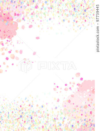 Cherry blossoms and colorful texture Background material Cherry blossoms and colorful texture Background material 97739445