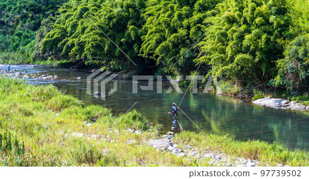 垂釣 豐富的自然風光（從冰川/檜國橋地區眺望）``立上峽谷里地公園'' 97739502