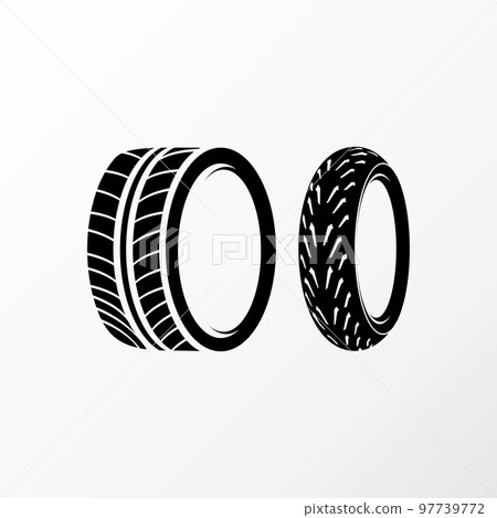 Simple and unique tire for car and motorcycle in 3D image graphic icon logo design abstract concept vector stock. Can be used as a symbol associated with transportation or sport 97739772