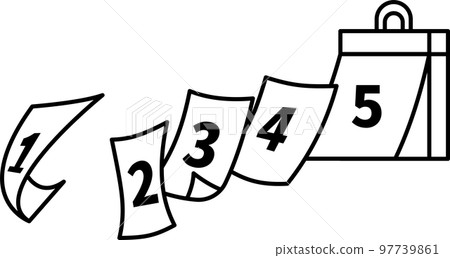 Daily calendar illustration line drawing only Daily calendar illustration line drawing only 97739861