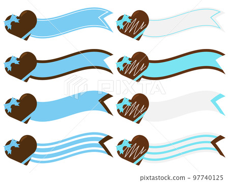 8 條裝白色情人節巧克力旗幟絲帶 97740125