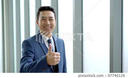 Businessman in action portrait. 97740126