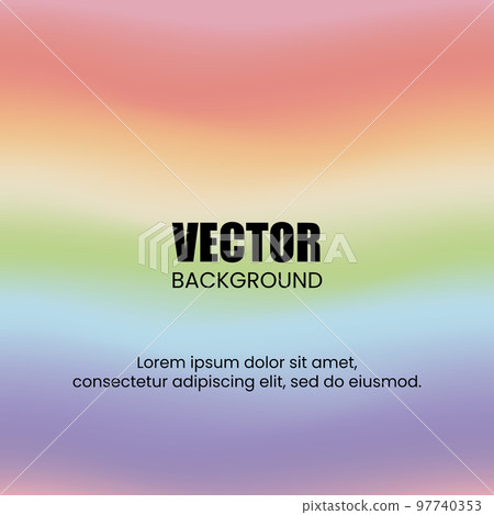 矢量圖，其中粉紅色、紅色、黃色、綠色、淺藍色、藍色和紫色與彩虹柔和漸變混合 97740353