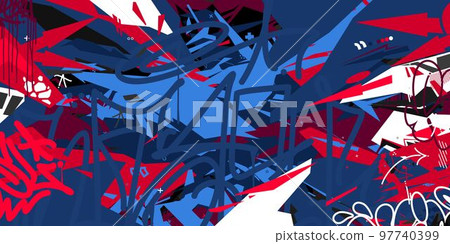Futuristic Trendy Cyberpunk Style Colorful Abstract Urban Street Art Graffiti Vector Illustration Template Background Futuristic Trendy Cyberpunk Style Colorful Abstract Urban Street Art Graffiti Vector Illustration Template Background 97740399
