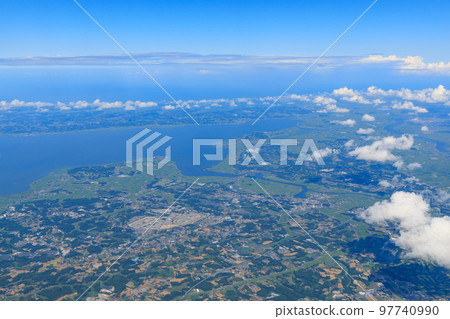 Chiba Ibaraki _ Tone River and aerial view around Lake Kasumigaura Chiba Ibaraki _ Tone River and aerial view around Lake Kasumigaura 97740990