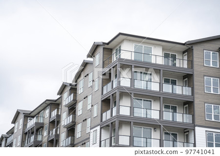 Large apartment complex buildings at Tacoma in Washington 97741041