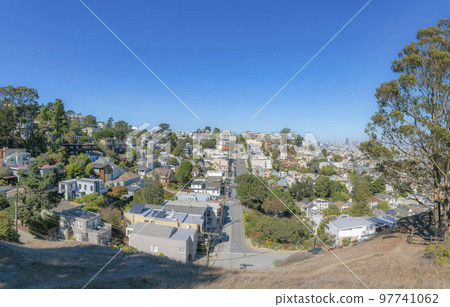 View from the mountain of a residential area at San Clemente, California View from the mountain of a residential area at San Clemente, California 97741062
