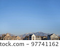 Residential houses exterior with mountain view background 97741162