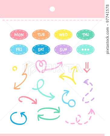 Easy-to-write hand-drawn sticker illustration 09 97741578