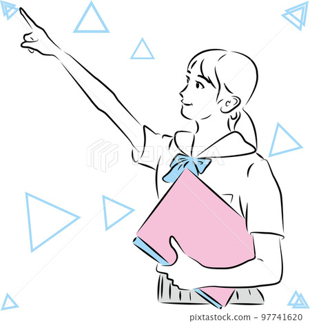 A high school girl who works hard to reach her goal A high school girl who works hard to reach her goal 97741620
