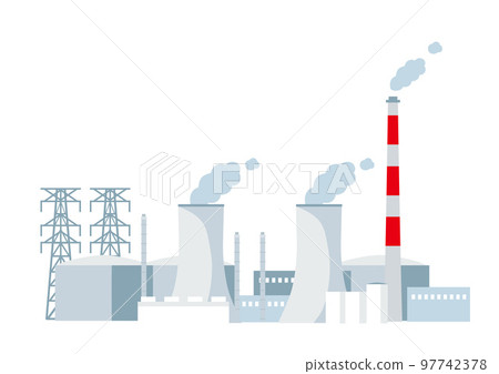 Coal-fired power plant illustration 97742378