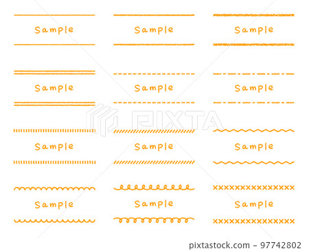 Various frame sets of crayon materials 97742802