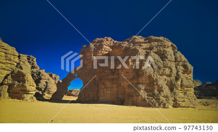 Abstract Rock formation at Tikoubaouine aka elephant in Tassili nAjjer national park, Algeria 97743130