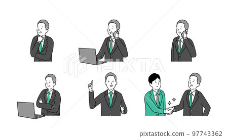 Various illustrations of senior men 3, vector Various illustrations of senior men 3, vector 97743362