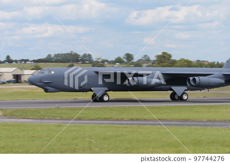US Air Force B-52H bomber takeoff 97744276