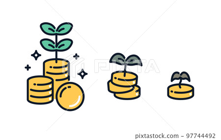 Simple icon illustration material of an image that failed in asset management 97744492