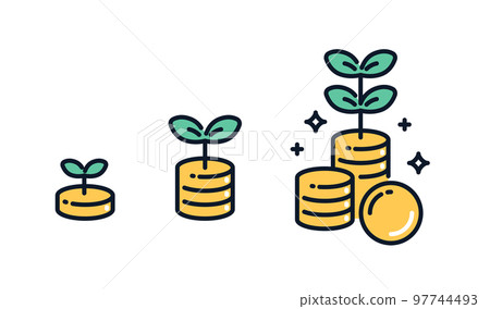 Simple icon illustration material of successful asset management image 97744493