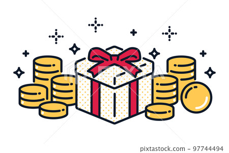 點和禮物簡單圖標插圖素材 97744494