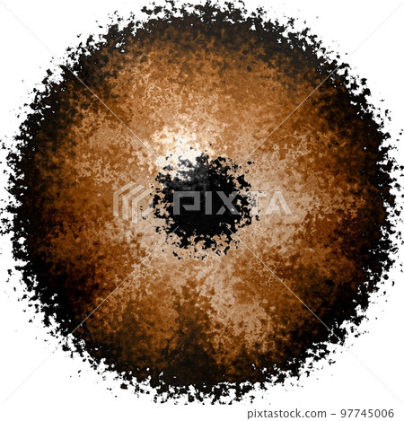 Painted brown eye of feline animal with colored iris Painted brown eye of feline animal with colored iris 97745006