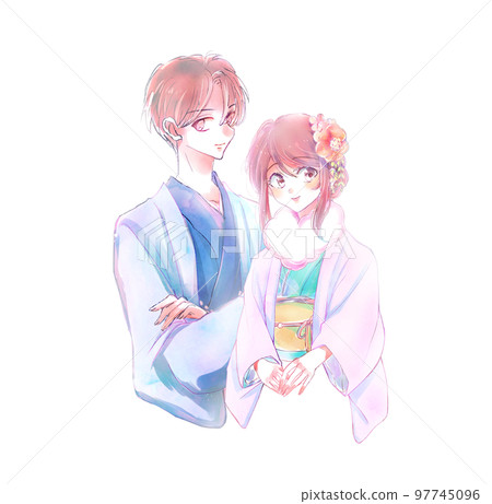 Couple in kimono Couple in kimono 97745096